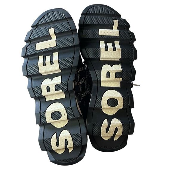 Sorel Kinetic Lace Sneaker Patterned Black White Knit Womens 8 - Picture 6 of 7